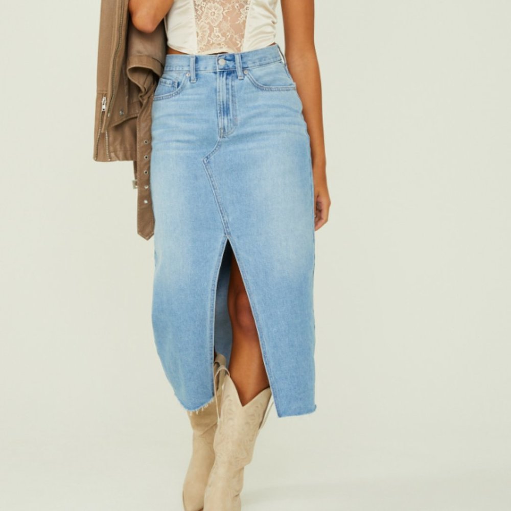 Altar's State's Jocelyn Denim Midi Skirt